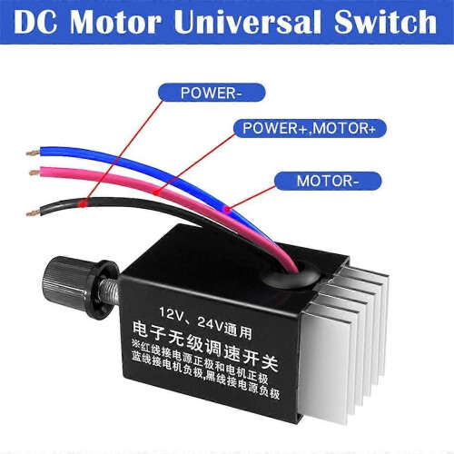 2 τεμάχια ελεγκτής ταχύτητας κινητήρα 12V/24V DC γενικής χρ 2