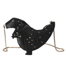 Dinosaur Pattern Shoulder Bags 3D Rivets Animal Style Zipper Wallet Messenger Bag for Girls Women