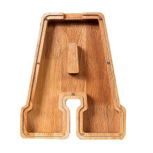 9 Inch Wooden Letter Piggy Bank Money Box Birthday Gift for Kids(A)