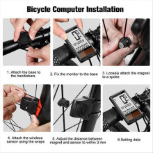 Tachimetro per bicicletta, contachilometri, accessori per ciclismo, luce bianca