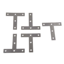 5 pezzi Piastra angolare di rinforzo piatta a forma di T, staffa di riparazione 80 mm x 80 mm