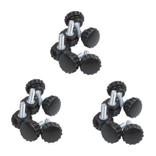 18 Pcs M4X10 Threaded Knurled Thumbscrew Grip Knobs Thumb Screw