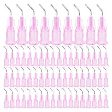 300 punte per aghi dentali precurvate per erogazione a flusso continuo, colore rosa