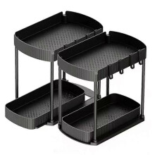 Multi-Purpose Pull-Out Storage Organizers for Bathroom & Kitchen, Under Sink Cabinet Storage, 12.8 Inches, 2 Pack