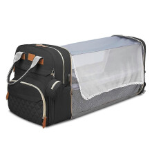 3 in 1 Diaper Bag Foldable Baby Bed Waterproof Travel Bag with USB Charge Diaper Bag Luxury Diaper B