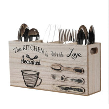 Caja de madera para cubiertos, cucharas y cubertería, soporte para guardar utensilios A