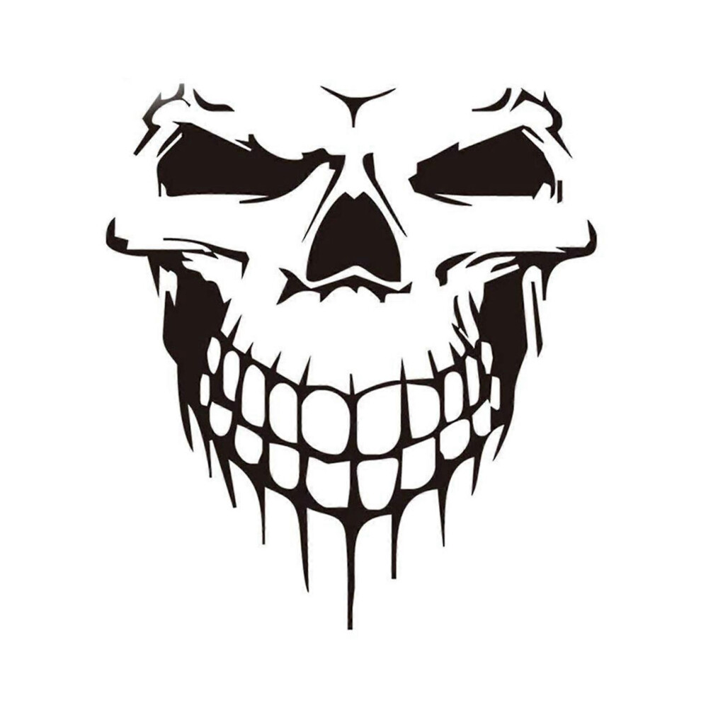 Car Sticker Car Tattoo Skull Skeleton Large Decorative Sticker (Black) Black 9152359501262