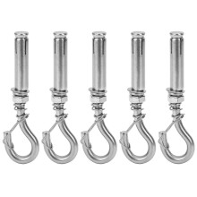 5 tornillos de expansión con gancho, cabeza hexagonal de extremo abierto, acero inoxidable 304, suministros