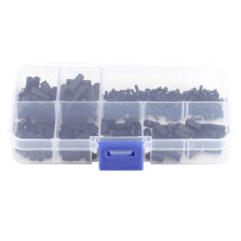 Kit surtido de 250 tornillos separadores de columna, espaciadores hembra hexagonales de nailon M2 (espaciadores