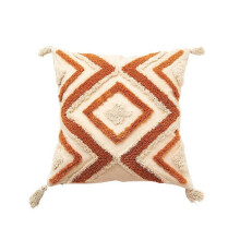 Boho-heittotyynyn päällinen 18x18 maalaistyylinen koristetyynyn päällinen epäsäännöllinen rombinen ristikkokuvioinen
