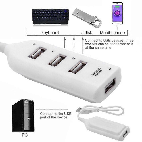 Διανομέας USB Hub 2.0 Multi-USB High Speed Hub Splitter 4-Port USB Hub Adapter για La 1