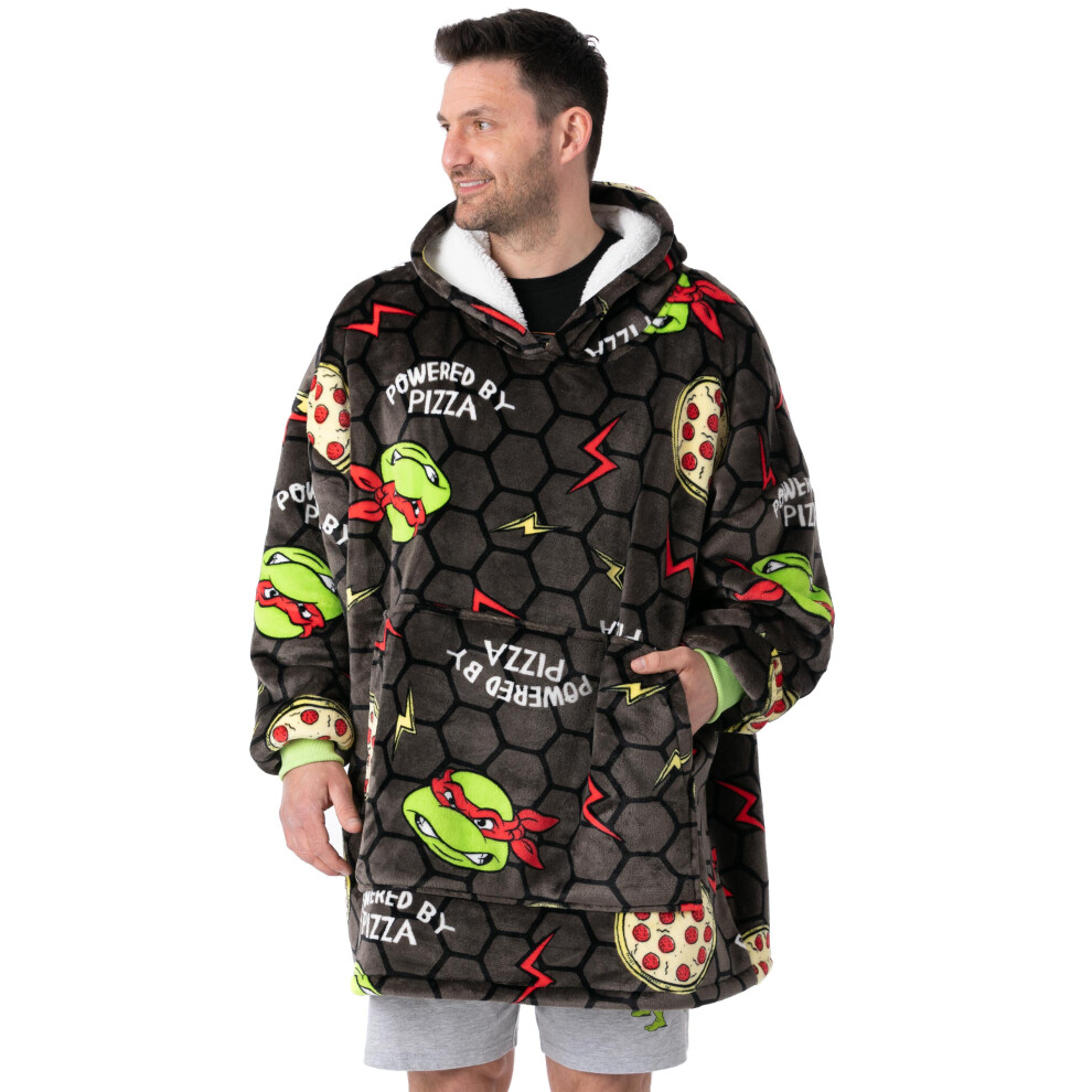 Teenage Mutant Ninja Turtles Blanket Hoodie (Mens Grey)