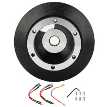 Adattatore mozzo corto per volante a 6 fori, nero, compatibile con Mitsubishi Ralliart Lancer.