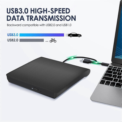 Εξωτερική μονάδα CD DVD +/-RW, USB 3.0 & USB-C Φορητή συσκευή εγγραφή 2