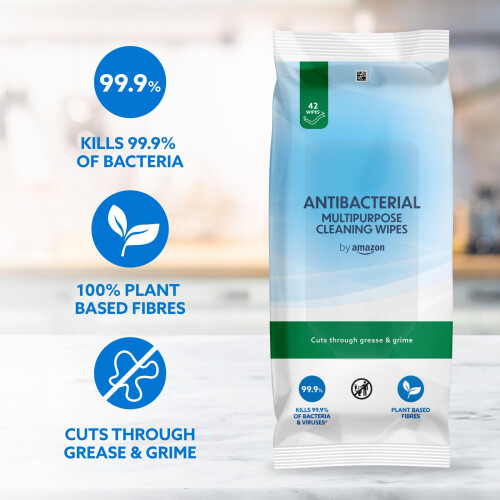 by Amazon Antibacterial Multipurpose Cleaning Wipes fresh 252 Count 42 2