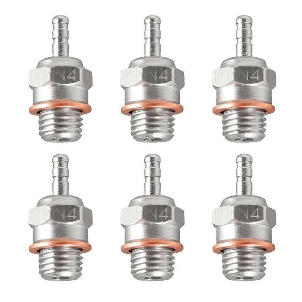 6Pcs Glow Plug N4 Hot Spark Nitro Engine Parts Replace Os 8 For Traxxas Kyosho Hsp Hpi 1/8 1/10 Rc Car Truck Buggy 9152359512527