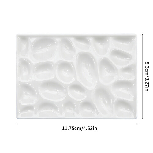 Multiple Compartment Ceramic Palette For Watercolor Acrylic 2