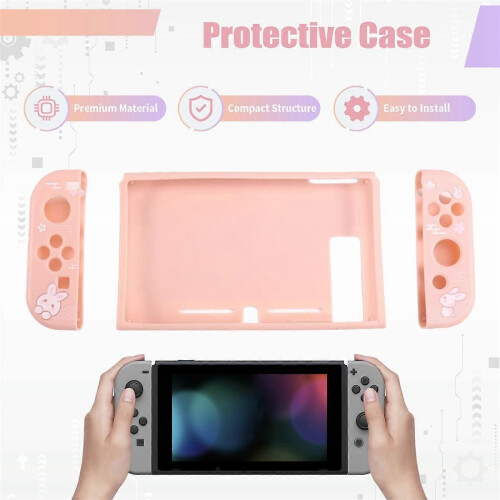 Protective Case for Switch 2 Kawaii Cartoon Design Dockable Shell for Switch 2 Console 2
