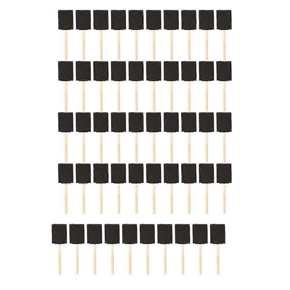 50 Pcs 2 Inch Foam Sponge Wood Handle Paint Brush Set, Great For Acrylics, Stains, Varnishes, Crafts, Art 9152359631310
