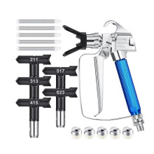 12-teiliges Airless-Farbspritzgerät mit Düsenschutz, 5 Sprühdüsen und 5 Airless-Farbspritzfiltern für