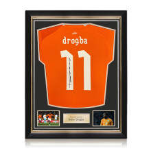 Didier Drogba Signed Ivory Coast 2023 Football Shirt. Superior Frame