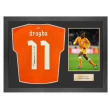 Didier Drogba Signed Ivory Coast 2023 Football Shirt. Icon Frame