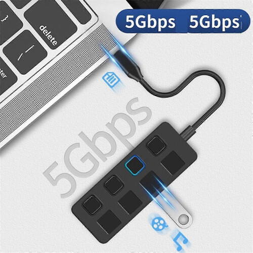 Διακόπτης διανομέα USB 3.0 με 4 θύρες, διανομέας USB 1 σε 4 διανομεί 2