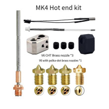 For Prusa I3 MK4 Extruder Hotend+E3DV6 Brass Nozzle 0.4mm+3xCHT Brass Nozzle 24V 40W Heating Rod Kit for Prusa I3