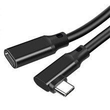 USB-C förlängningskabel 90 graders böjd USB 3.2 Gen2, PD 100W, 20 Gbps dataöverföring för skärm Casti