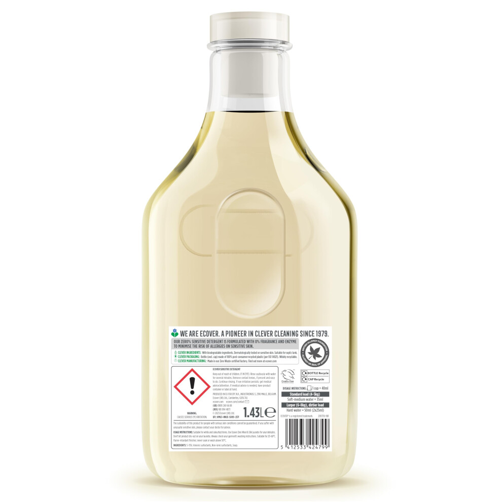 Ecover Zero Nonbio Laundry Detergent Laundry Washing Liquid For Sensit
