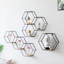 Étagères flottantes géométriques hexagonales style nid d'abeille