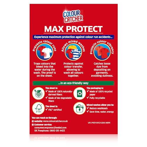 Colour Catcher Max Protect Laundry Sheets Helps Prevent Colour Run and Prot 1