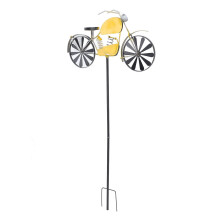 Motorcycle Wind Spinners Motorcycle Garden Spinner Vintage Style Stake Decoration Rustic Yellow