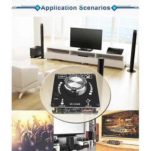 ZK1002M Bluetooth 5.0 AUX USB Ενισχυτής εισόδου/εξόδου ήχου Μονάδα ενισχυτή ήχου 100Wx2 1
