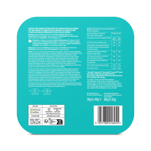 by Amazon MSC Skipjack Tuna Chunks in Spring Water, 4x145g 1