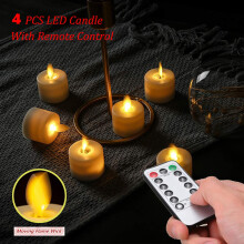 4LED flammeløse lys med fjernbetjening