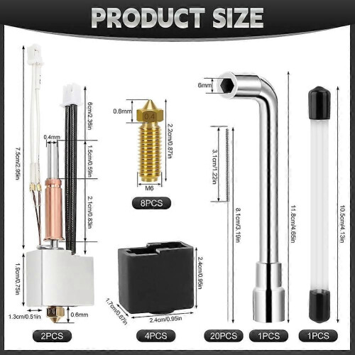 Συμβατό κιτ Anycubic Kobra 3 Hotend, κιτ θερμής ακίδας συμβατό με ε 1