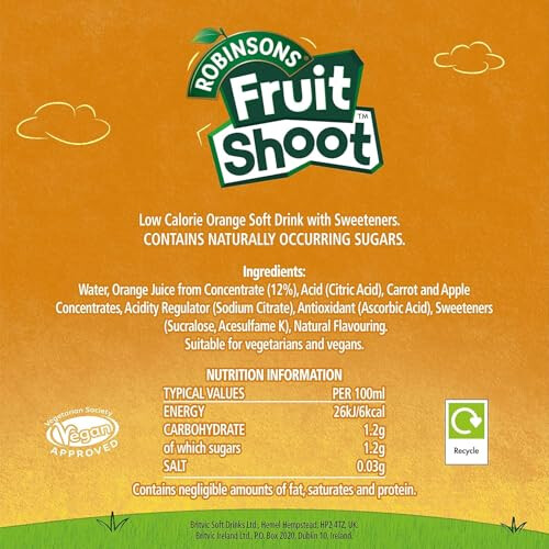FRUIT SHOOT Orange 24 x 200ml bottles 1