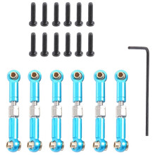 6 pezzi di tiranti in metallo regolabili anteriori/posteriori per servomotori compatibili con auto RC,