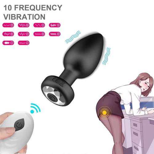 Remote Control Butt Plug Vibrator USB Waterproof