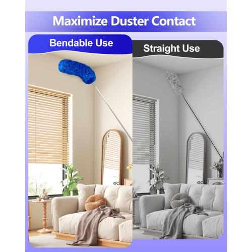 Fogray 2025 Upgraded Extendable Feather Duster with Soft Silicone Cap Teles 1