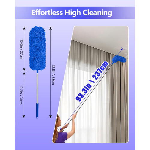 Fogray 2025 Upgraded Extendable Feather Duster with Soft Silicone Cap Teles 2