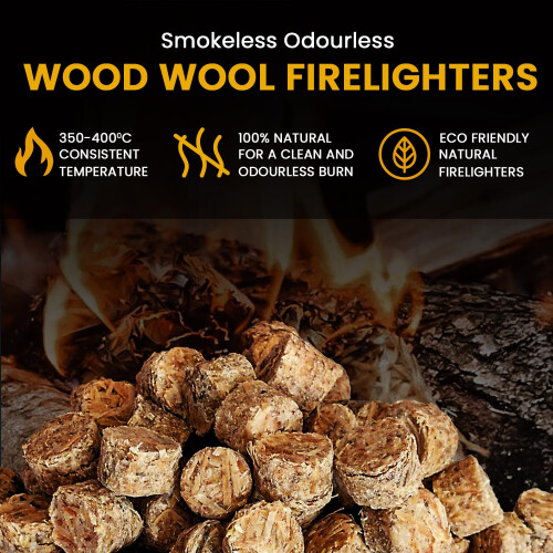 200 Wood Wool Ecoblaze Natural Firelighters 1