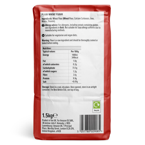 by Amazon Plain Wheat Flour 15kg Great for for Baking 1