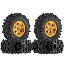 4pcs 63mm 1.0inch Metal Beadlock Wheel Tire Set