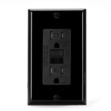 Πρίζα GFCI 15 Amp, Αυτοελεγχόμενη Ηλεκτρική Πρίζα GFI, Πρίζα GFCI Tamper με Πλάκα Τοίχου Λευκή