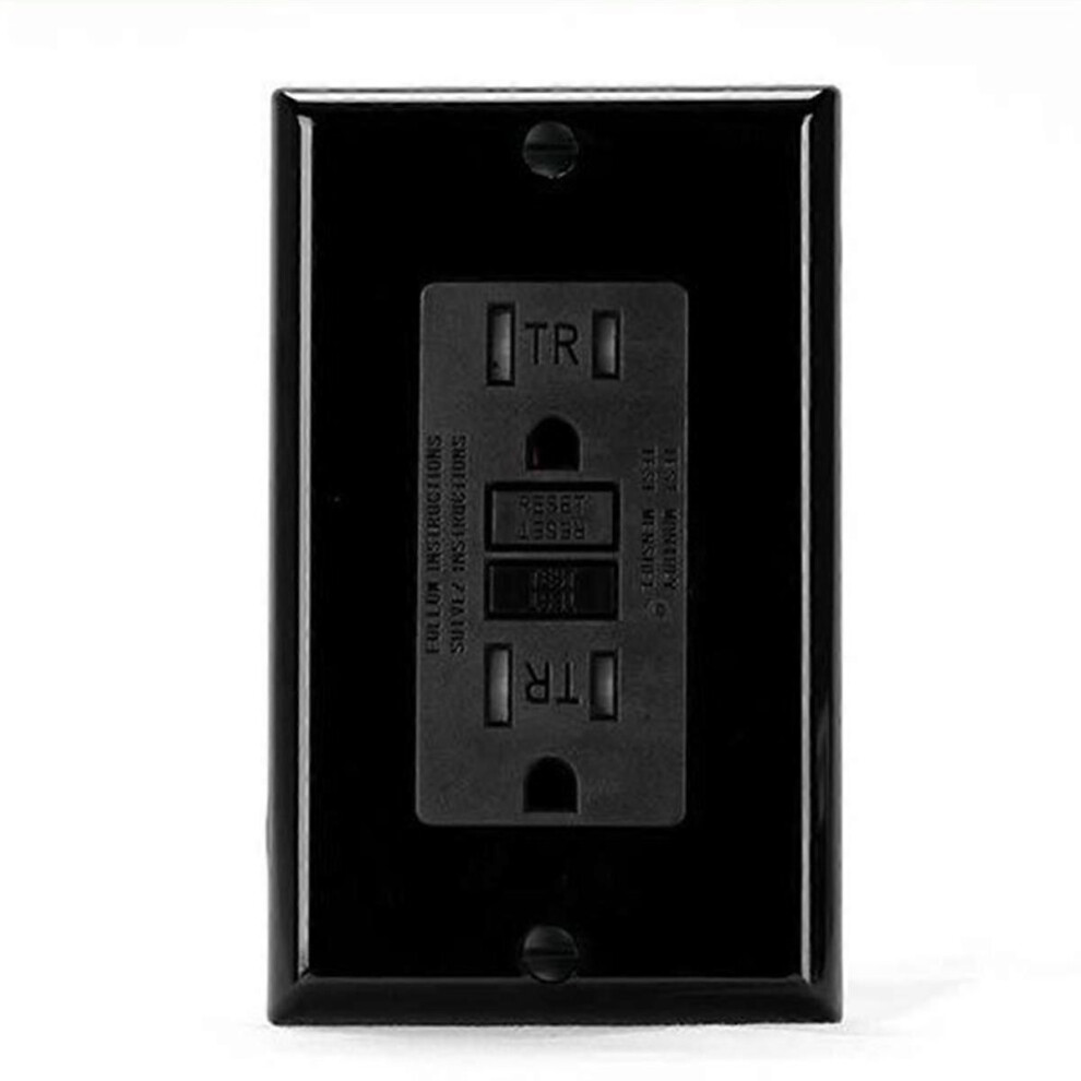 Gfci Outlet 15 Amp, Self-Test Gfi Electrical Outlet, Tamper Gfci Receptacle With Wall Plate White 9409192760869