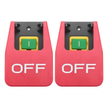2X Off-On Red Cover Emergency Stop Push Button Switch 16A Power-Off/Undervoltage Protection Electro