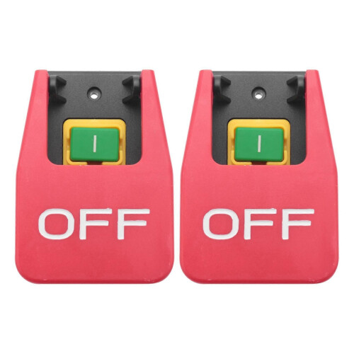 2X Off-On Red Cover Emergency Stop Push Button Switch 16A Power-Off/Undervoltage Protection Electro