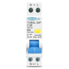 TOMZN 18MM 230V RCBO 1P+N 6KA Residual Current Differential Automatic Circuit Breaker with over Current Leakage Protection, 20A